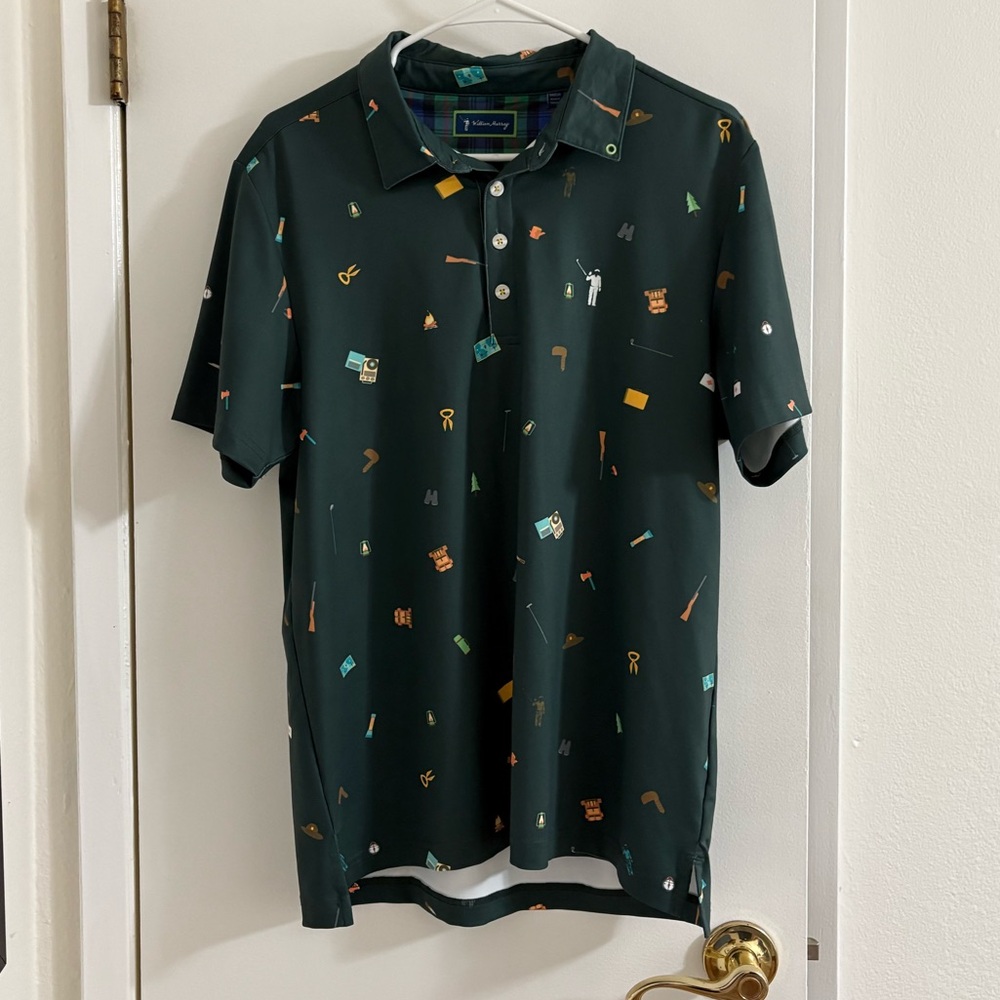 William Murray Golf Men's Dark Green Graphic Polo